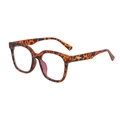 Classic leopard print square frame glasses with anti-blue light clear lenses for women - Leopard Frame