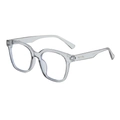 Classic oversized square transparent grey frames for a stylish retro minimalist look - Grey Frame