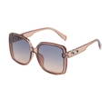 Fashionable oversized square sunglasses in translucent tea frame with gradient lenses - Tea Frame Blue Tea Lens