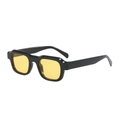 Klassische Sonnenbrille mit schwarzem dickem Rahmen und gelben Gläsern im Retro Street Style - Schwarzer Rahmen Gelbe Gläser