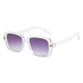 Gafas de sol retro cuadradas con montura transparente y lentes de degradado púrpura - Montura Transparente Degradado Gris