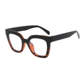 Montatura per occhiali quadrata oversize in nero e tartaruga scura alla moda - Montatura Tartarugata Nera