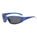 Occhiali da sole sportivi blu con montatura aerodinamica e lenti scure da esterno - Montatura Blu Lenti Grigie