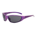Fashion purple sports sunglasses with aerodynamic frame and dark grey UV lenses - Purple Frame Grey Lens