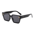 Classic black square frame sunglasses with golden G logo detail on the temples - Black Frame Black Grey Lens
