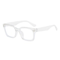 Montatura per occhiali quadrata trasparente in stile retrò minimalista per look casual - Montatura Trasparente