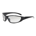 Fashion outdoor sports sunglasses with streamlined black frame and non-slip temples - Black Frame Silver Mirror Lens