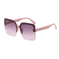 Frameless square gradient purple sunglasses with pink frame and golden H detail - Pink Frame Gray Pink Lens