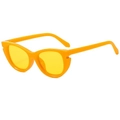 Retro cat-eye sunglasses with bright orange frame and yellow transparent lenses - Orange Frame Yellow Lens