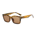 Gafas de sol cuadradas clásicas en carey con patillas huecas de diseño geométrico - Montura de Leopardo / Lentes Té