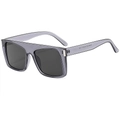 Oversized square sunglasses with transparent dark grey frames and high-quality lenses - Grey Frame / Black Grey Lens