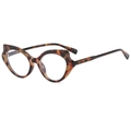 Montatura per occhiali retrò tartarugata cat-eye con linee geometriche decise - Montatura Tartarugata