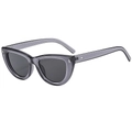 Gafas de sol retro de ojo de gato con montura gris transparente y lentes oscuras fondo - Montura Gris / Lentes Gris Negro
