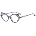Montatura occhiali gatto grigio traslucido moderno con elegante design a forma di orecchie - Montatura Grigia