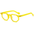 Fashionable translucent yellow octagonal frame glasses with a retro minimalist geometric design - Yellow Frame