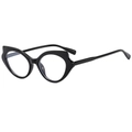 Montatura per occhiali cat-eye nera retrò con finitura lucida e stile minimalista - Montatura Nera