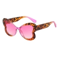 Lunettes de soleil papillon surdimensionnées avec monture léopard et verres dégradés roses - Monture Écaille Rose Verres Roses
