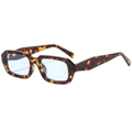 Retro Schildpatt-Sonnenbrille mit hellblauen Gläsern im quadratischen Vintage-Stil - Schildpatt Rahmen Blaue Linsen