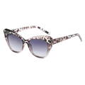 Occhiali da sole cat eye retrò tartarugati con lenti viola sfumate da donna - Montatura Motivo Tofu Pudding Lente Grigio Sfumata