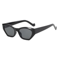 Retro onregelmatige cat-eye zonnebril met zwart montuur en donkere glazen voor een trendy look - Zwart Frame Zwart Grijze Glazen