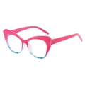 Montatura occhiali cat eye retrò con sfumatura rosa e verde acqua per donne - Montatura Demi Rosa Blu