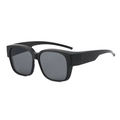 Modern oversized square sunglasses in matte black finish with dark grey lenses - Black Frame Black Grey Lens