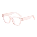 Classic retro square pink translucent eyeglasses with stylish jelly frame for women - Pink Frame