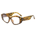 Montura de gafas de gato geométrica con patrón de carey clásico y lentes de luz azul - Marco de Leopardo
