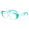 Gafas cat-eye modernas con montura degradada en verde y diseño geométrico hexagonal - Verde Transparente