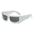Lunettes de soleil punk futuristes argentées à monture épaisse et verres gris foncé - Monture Argentée Verres Gris Noir