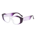 Gafas cat-eye de moda con montura geométrica degradada en púrpura y lentes claras - Púrpura Transparente