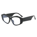 Montura de gafas de gato retro negras con diseño hexagonal grueso de estilo moda - Marco Negro