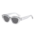 Occhiali da sole cat-eye di tendenza con montatura trasparente e lenti grigio scuro - Montatura Grigia / Lenti Nero Grigio