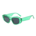 Modern oversized geometric cat-eye sunglasses with translucent green frame and dark lenses - Green Frame Grey Lens