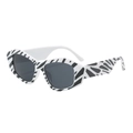 Fashionable oversized irregular cat-eye sunglasses with bold zebra print frames - Zebra Grey Frame Black Grey Lens