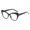 Montatura per occhiali da vista neri cat-eye stile rétro con finitura lucida trendy - Montatura Nera