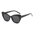 Occhiali da sole neri cat-eye con montatura geometrica e stile retrò alla moda - Montatura Nera Lenti Grigio Nero
