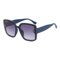 Square oversized sunglasses with matte blue frame and purple gradient lenses - Blue Frame Gradient Grey Lens