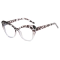 Cat eye glasses frames with dark leopard tortoiseshell and clear gradient finish - Tortoise Frame