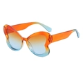 Oversized vlinder zonnebril met oranje en blauwe gradiënt glazen en montuur - Oranje Blauw Frame Oranje Blauw Lenzen