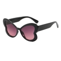 Lunettes de soleil papillon surdimensionnées à monture noire et verres dégradés - Monture Noire Verres Gris Rose