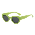 Occhiali da sole cat-eye retrò con montatura verde chiaro e lenti grigio scuro - Montatura Verde Lenti Grigie