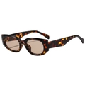Retro tortoise shell cat-eye sunglasses with light brown lenses for outdoor sun protection - Demi Frame Light Tea Lens