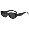Occhiali da sole retrò cat eye con montatura nera spessa e lenti grigio scuro - Montatura Nera Lenti Grigio Nero