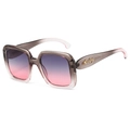 Gafas de sol cuadradas de gran tamaño con montura gris pardo y cristales degradados - Montura Gris Rosa Lente Gris Rosa