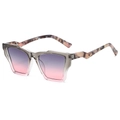 Lunettes de soleil polygonales oversize avec verres dégradés gris et branches en écaille - Monture Gris Rose Verre Gris Rose