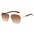 Klassieke aviator zonnebril van goudkleurig metaal met bruine gradiënt lenzen - Gouden Frame Thee Lens