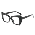Occhiali chic montatura cat-eye geometrica nero lucido con design spesso in acetato - Montatura Nera