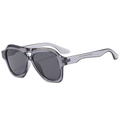 Classic aviator sunglasses with transparent grey frame and UV protection dark lenses - Grey Frame / Black Grey Lens