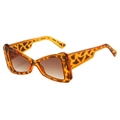 Occhiali da sole retro cat-eye con montatura leopardata e lenti marroni sfumate - Montatura Leopardata / Lenti Tè